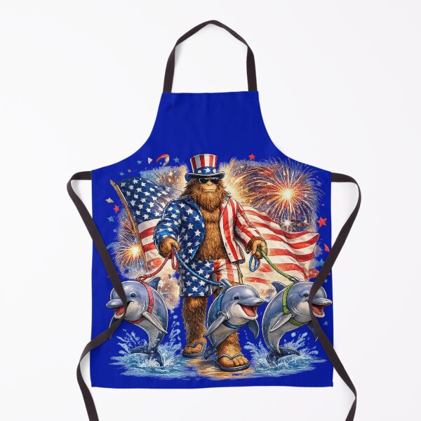 Item preview, Patriotic Bigfoot Walking Dolphins Funny Fourth of July Summer designed and sold by Willyboy16.