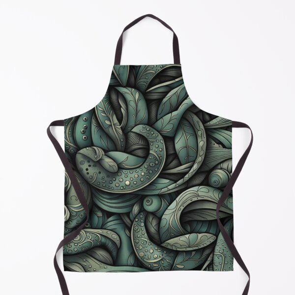 Item preview, Dark Sage Green Mystic Botanical Abstract Vines Pattern designed and sold by LYAN-STORE.