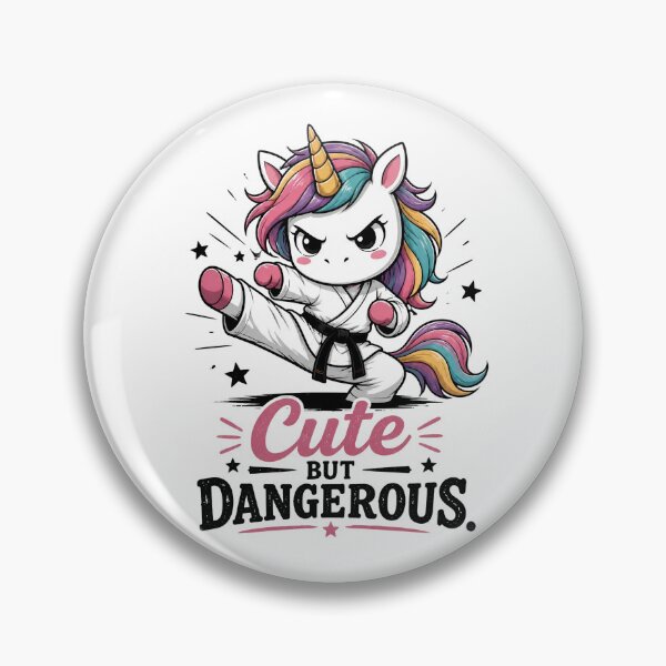 Item preview, Cute But Dangerous – Karate Unicorn Retro Sunset  designed and sold by MusesWhispers.