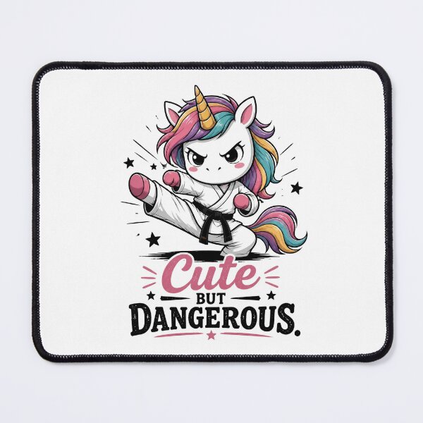 Item preview, Cute But Dangerous – Karate Unicorn Retro Sunset designed and sold by MusesWhispers.