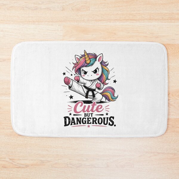 Item preview, Cute But Dangerous – Karate Unicorn Retro Sunset  designed and sold by MusesWhispers.