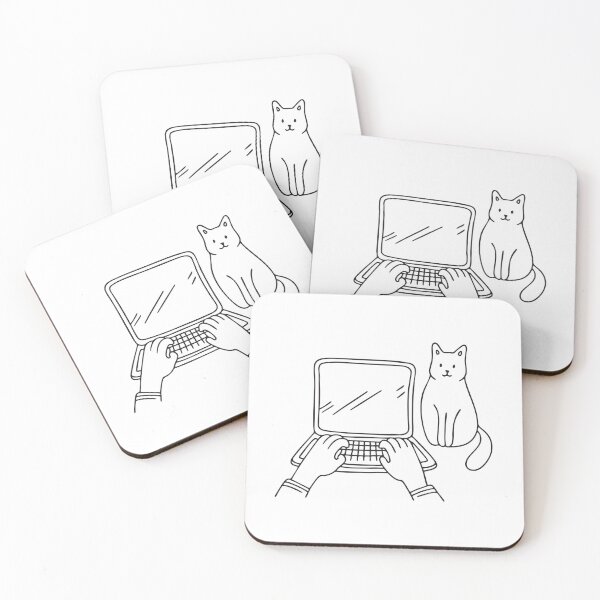 Item preview, Typing Hands with Cat on Desk designed and sold by rasagamastore.