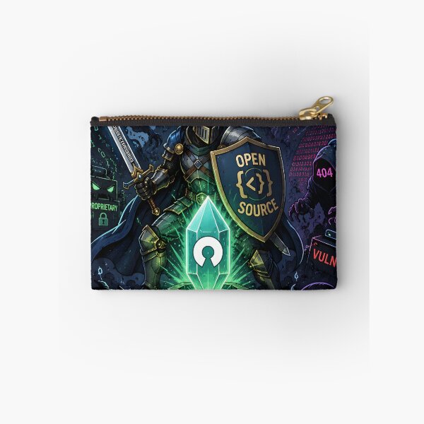 Item preview, A Legendary Armored Knight Protecting a Glowing Open-Source Crystal from Digital Monsters Fantasy-Tech Crossover Vector Illustration designed and sold by PenchalaPrabhas.
