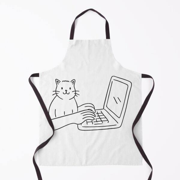 Item preview, Typing on Keyboard Beside Sitting Cat designed and sold by rasagamastore.
