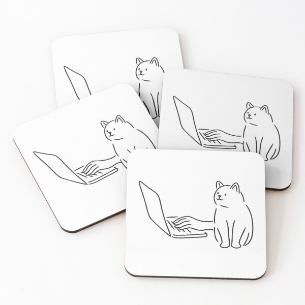 Item preview, Hand Typing Near Resting Cat designed and sold by rasagamastore.