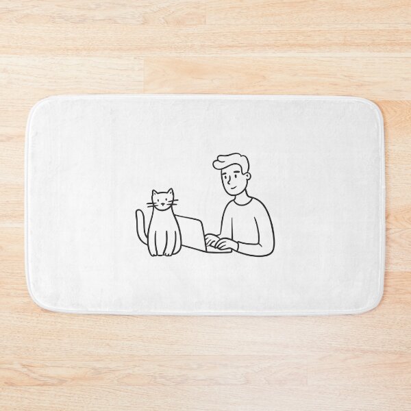 Item preview, Typing with Cat Seated Nearby designed and sold by rasagamastore.