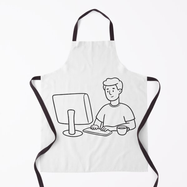 Item preview, Man Typing at Monitor with Tea Cup designed and sold by rasagamastore.