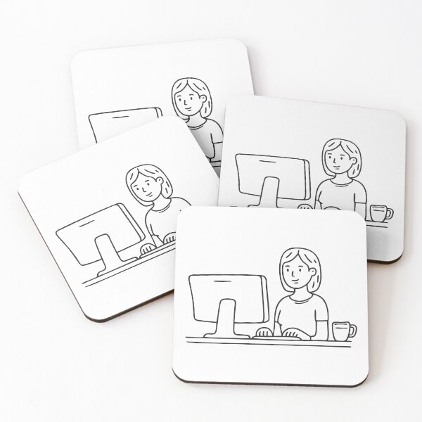 Item preview, Person Typing Near Monitor and Tea designed and sold by rasagamastore.