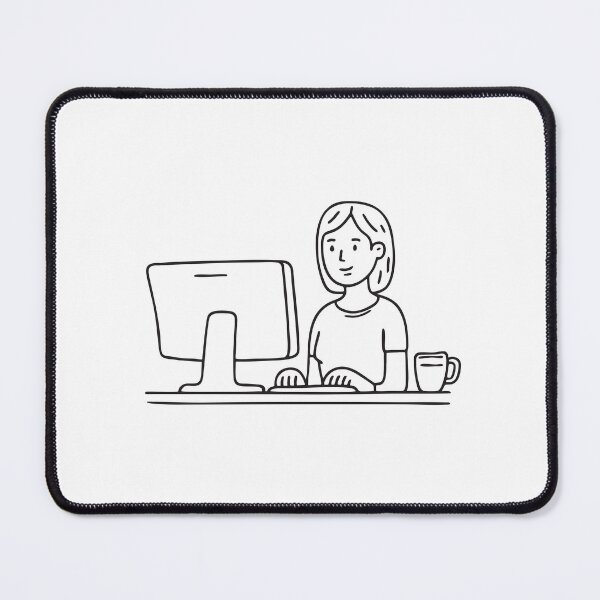 Item preview, Person Typing Near Monitor and Tea designed and sold by rasagamastore.
