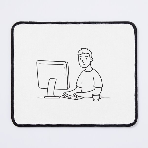 Item preview, Individual Typing with Tea Beside Monitor designed and sold by rasagamastore.