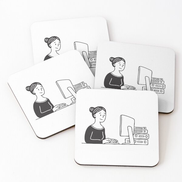 Item preview, Person Typing Beside Folder Stack designed and sold by rasagamastore.