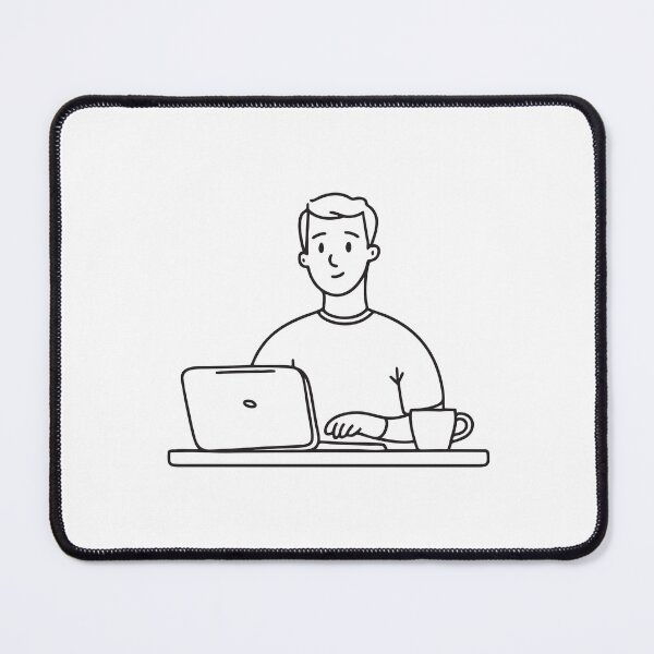 Item preview, Person Typing on Laptop with Tea designed and sold by rasagamastore.