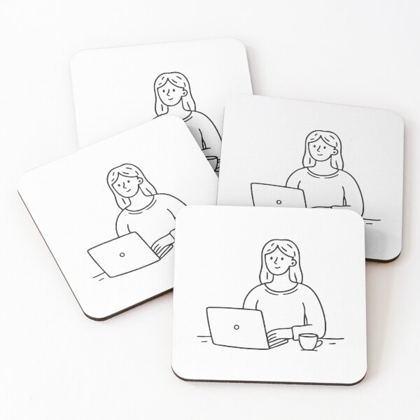 Item preview, Laptop User Typing Near Tea Cup designed and sold by rasagamastore.