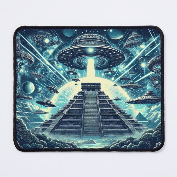 Item preview, Ancient Pyramid UFO Encounter – Cosmic Design designed and sold by Dogandesighn.