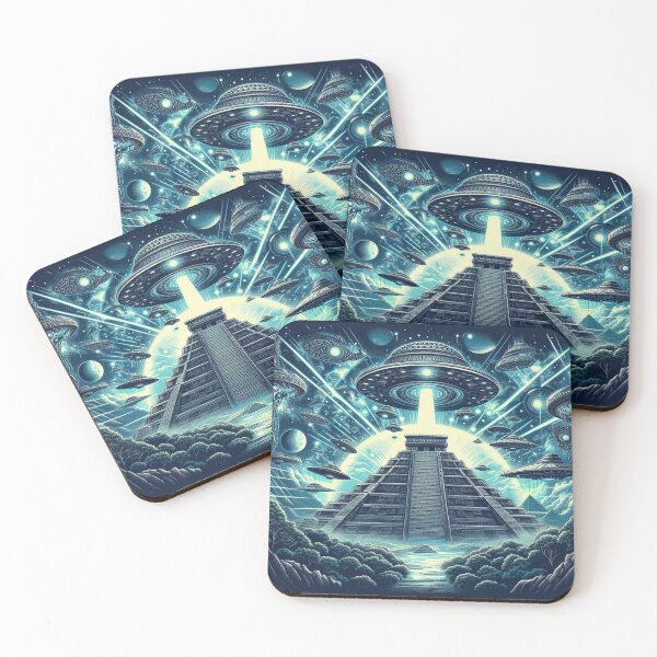 Item preview, Ancient Pyramid UFO Encounter – Cosmic Design designed and sold by Dogandesighn.