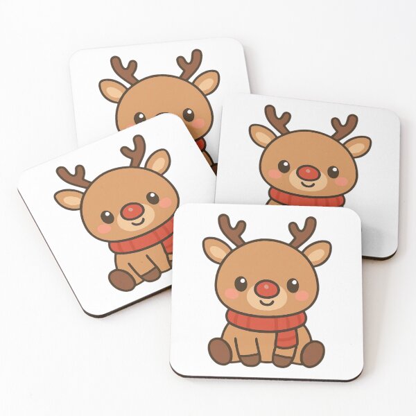 Item preview, Holiday Spirit Reindeer - Christmas Kawaii Sticker designed and sold by foryouandyours.
