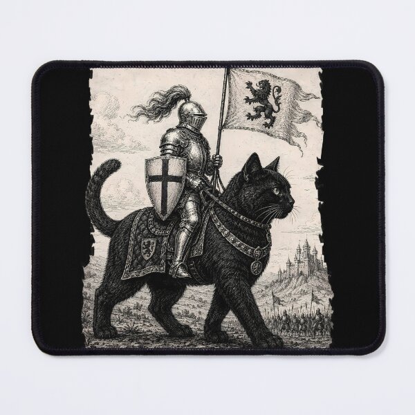 Item preview, knight riding cat  designed and sold by TheSamuraiCat.