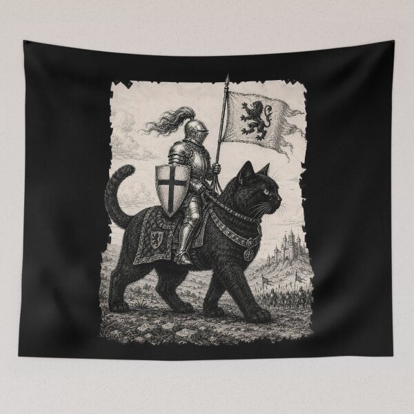 Item preview, knight riding cat  designed and sold by TheSamuraiCat.