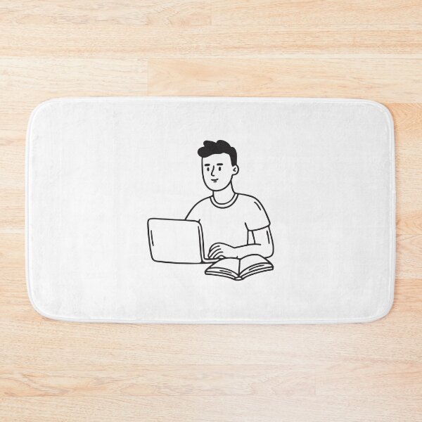 Item preview, Learner Typing on Laptop Near Open Book designed and sold by rasagamastore.