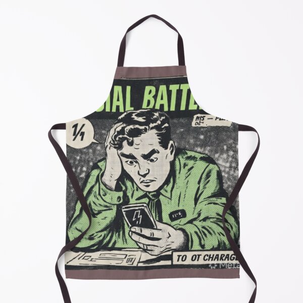 Item preview, Social Battery At 1% Please Do Not Recharge Retro Comic T-Shirt designed and sold by Dream Weave Studio.