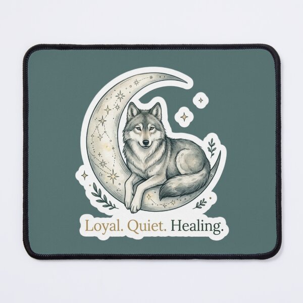 Item preview, Loyal Quiet Healing Wolf designed and sold by Safe Haven Pets.