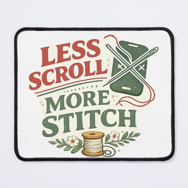 Item preview, Less Scroll More Stitch Offline Craft Design designed and sold by Concrete Coffee Studio.