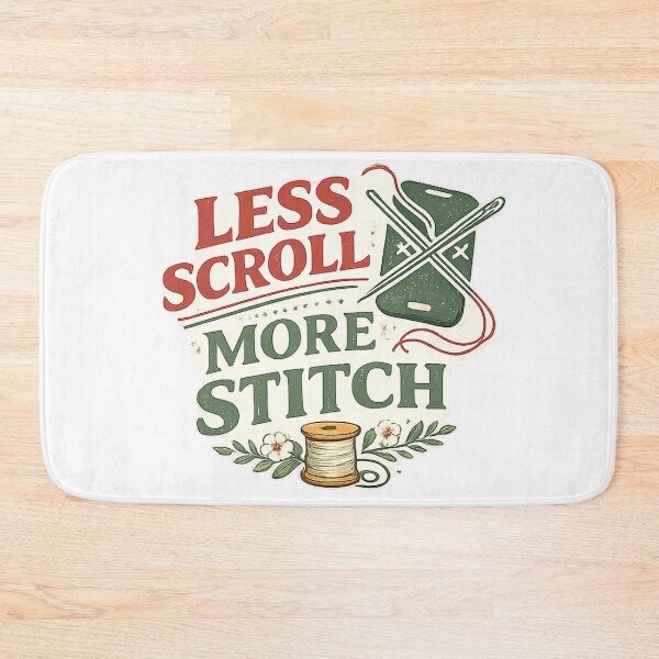 Item preview, Less Scroll More Stitch Offline Craft Design designed and sold by Concrete Coffee Studio.