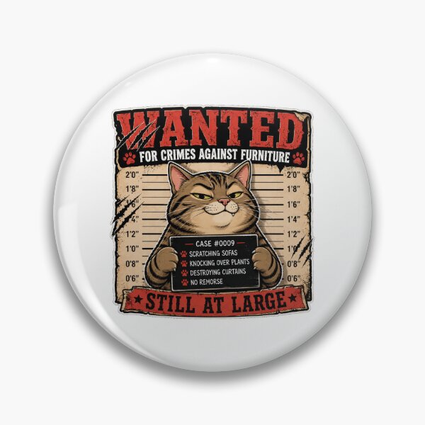 Item preview, Wanted for Crimes Against Furniture – Funny Cat Mugshot Vintage Pet Lover Design designed and sold by Shabrinox.