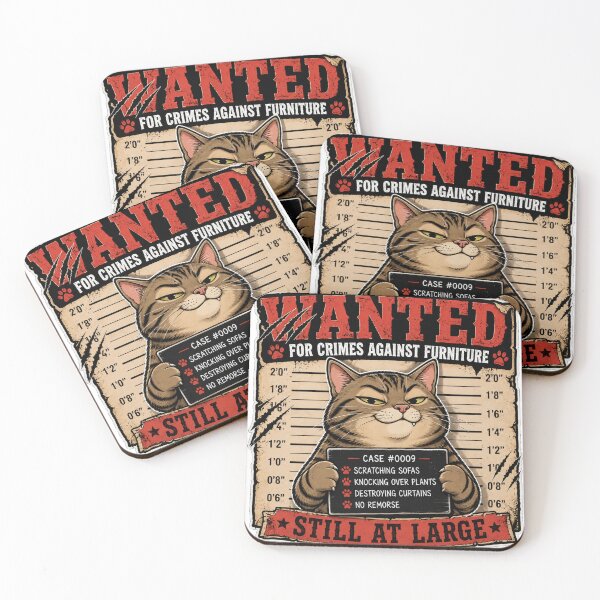 Item preview, Wanted for Crimes Against Furniture – Funny Cat Mugshot Vintage Pet Lover Design designed and sold by Shabrinox.