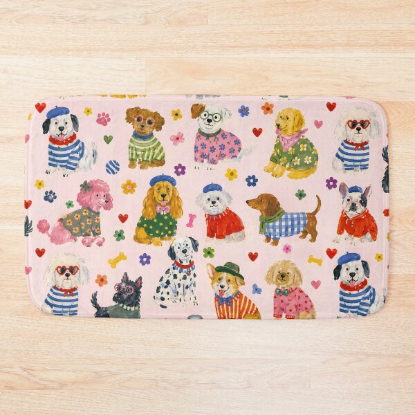 Item preview, Cute Dogs Pattern, Hand-Drawn Bright Illustration designed and sold by Cristina Galerina.
