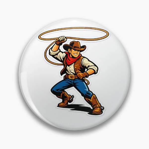 Item preview, Rodeo Lasso Action Cowboy Vintage Western Sticker designed and sold by CartX Global Inc.