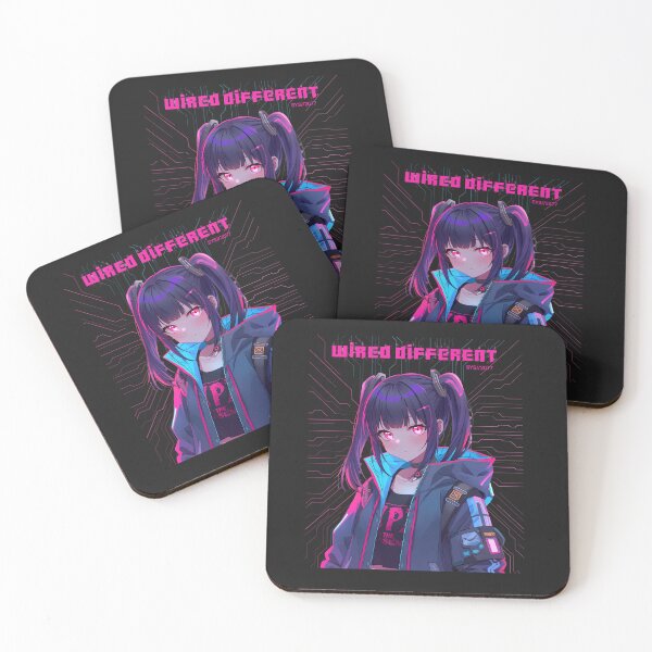 Item preview, Wired Different Cyberpunk Anime Girl Neon Synthwave Futuristic T-Shirt designed and sold by QuirkyCloud Designs.