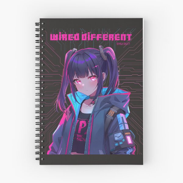 Item preview, Wired Different Cyberpunk Anime Girl Neon Synthwave Futuristic T-Shirt designed and sold by QuirkyCloud Designs.