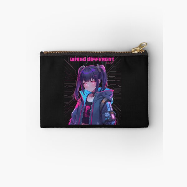 Item preview, Wired Different Cyberpunk Anime Girl Neon Synthwave Futuristic T-Shirt designed and sold by QuirkyCloud Designs.
