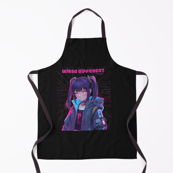 Item preview, Wired Different Cyberpunk Anime Girl Neon Synthwave Futuristic T-Shirt designed and sold by QuirkyCloud Designs.