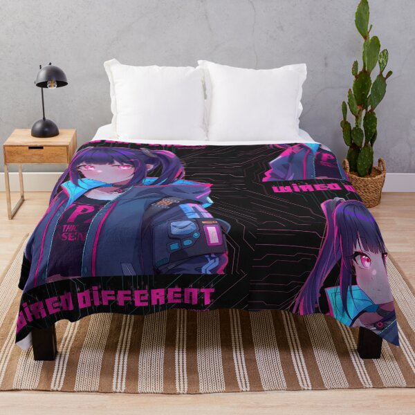 Item preview, Wired Different Cyberpunk Anime Girl Neon Synthwave Futuristic T-Shirt designed and sold by QuirkyCloud Designs.