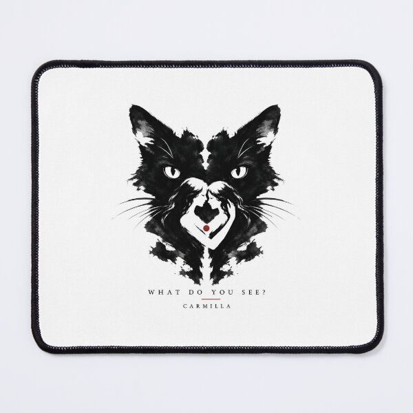 Item preview, Carmilla What Do You See Rorschach Inkblot Black Cat Vampire Art designed and sold by Fenay Designs.