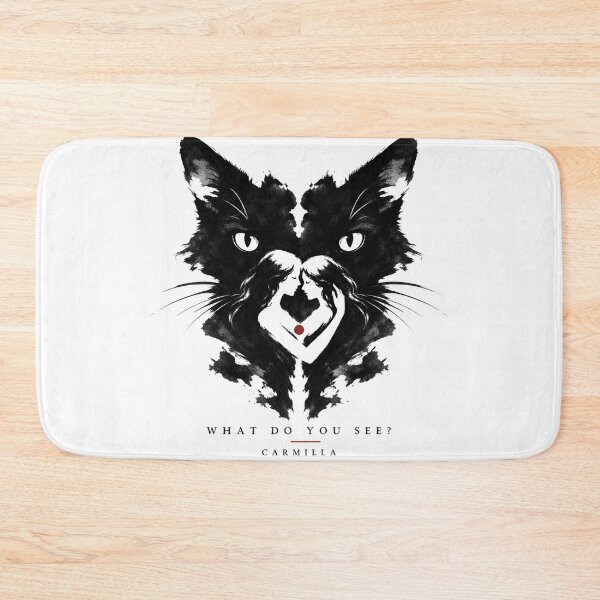 Item preview, Carmilla What Do You See Rorschach Inkblot Black Cat Vampire Art designed and sold by Fenay Designs.