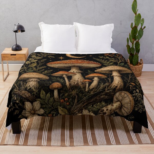 Item preview, T-Shirt - Wall Art - Whimsical Moonlit Mushroom Grove designed and sold by ForeverPrintsOK.