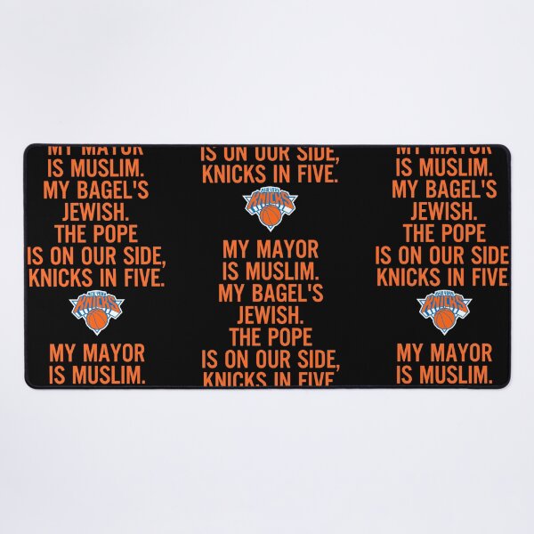 Item preview, My Mayor Is Muslim My Bagel Is Jewish Knicks Fan designed and sold by KAWKAW-DRHM.