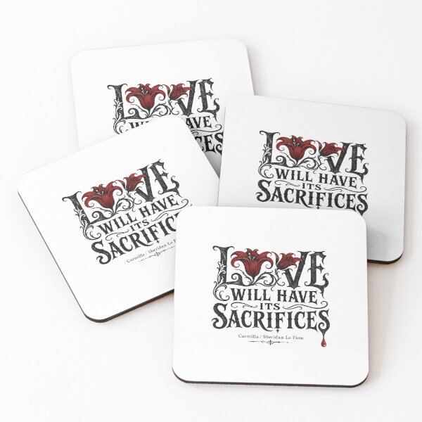 Item preview, Carmilla Love Will Have Its Sacrifices Gothic Quote Red Lily Art designed and sold by Fenay Designs.