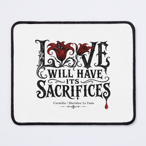 Item preview, Carmilla Love Will Have Its Sacrifices Gothic Quote Red Lily Art designed and sold by Fenay Designs.