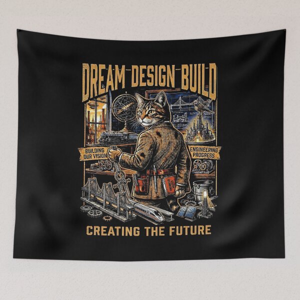 Item preview, Designer Cat Dream Build Future designed and sold by graphixpolash.