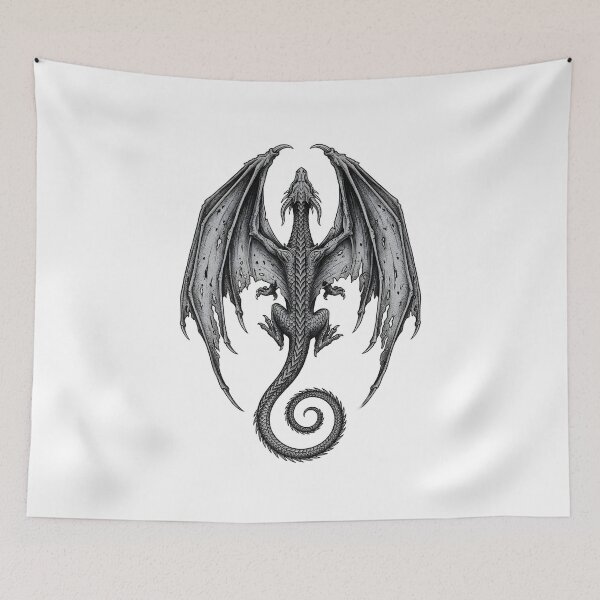 Item preview, Shadow Dragon Back View Illustration designed and sold by DragonSerpent Ink.
