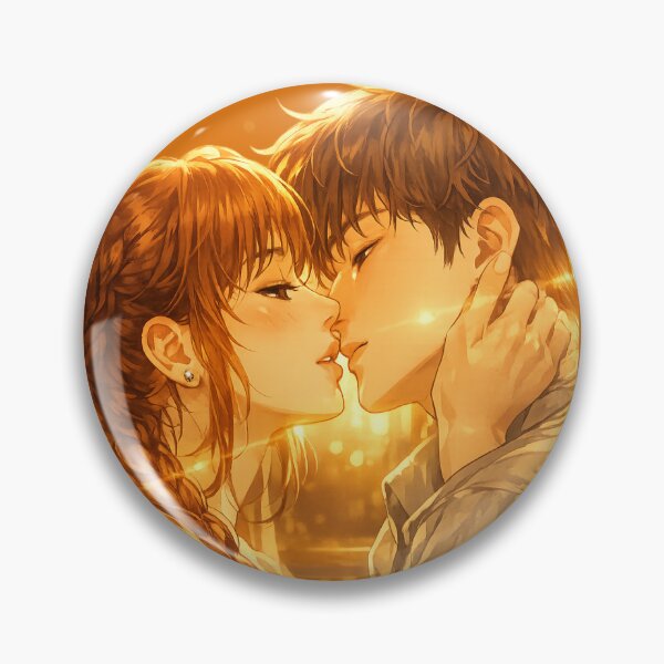 Item preview, Golden Hour Couple Kiss Anime Art Print — Romantic Manga Style Phone Case Poster Gift designed and sold by Alicia arts.