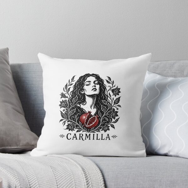 Item preview, Carmilla Gothic Line Art Portrait Split Pomegranate Vampire Design designed and sold by Fenay Designs.