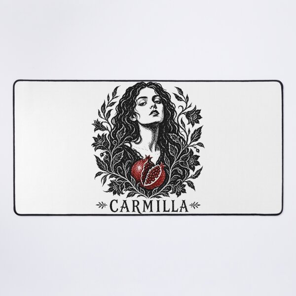Item preview, Carmilla Gothic Line Art Portrait Split Pomegranate Vampire Design designed and sold by Fenay Designs.
