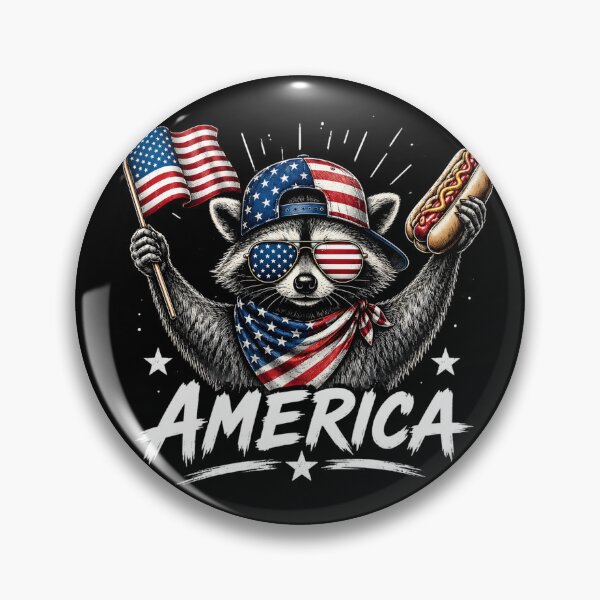 Item preview, America Patriotic Raccoon 4th Of July Independence Hot dog Art designed and sold by VGAfanatic.