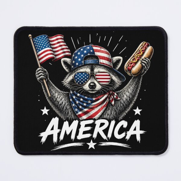 Item preview, America Patriotic Raccoon 4th Of July Independence Hot dog Art designed and sold by VGAfanatic.