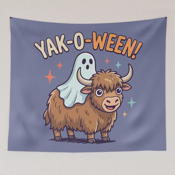 Item preview, Yak-O-Ween Cute Ghost Riding Yak Halloween designed and sold by Amir Faysal.